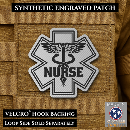 Nurse - Star of Life Morale Patch, 3x3" | Made in USA | VELCRO® Brand Hook Backing