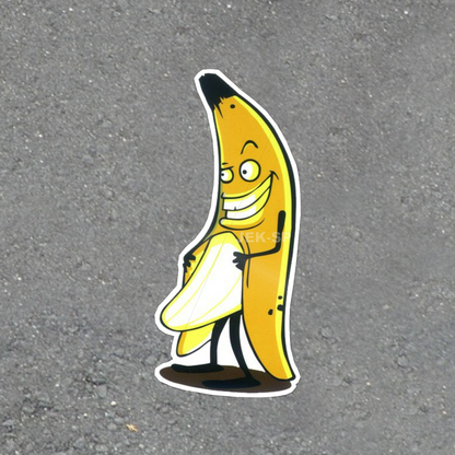 Naughty Banana glossy vinyl laptop sticker