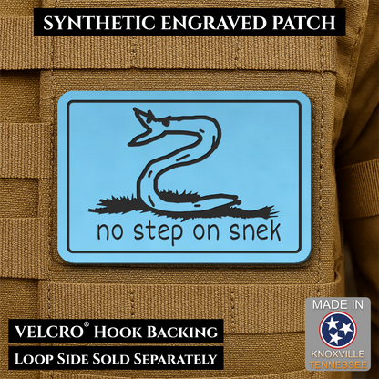 No Step On Snek Funny Morale Patch, 2x3" | Made in USA | VELCRO® Brand Hook Backing