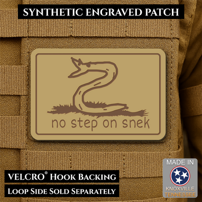 No Step On Snek Funny Morale Patch, 2x3" | Made in USA | VELCRO® Brand Hook Backing