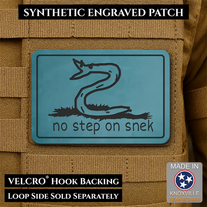 No Step On Snek Funny Morale Patch, 2x3" | Made in USA | VELCRO® Brand Hook Backing