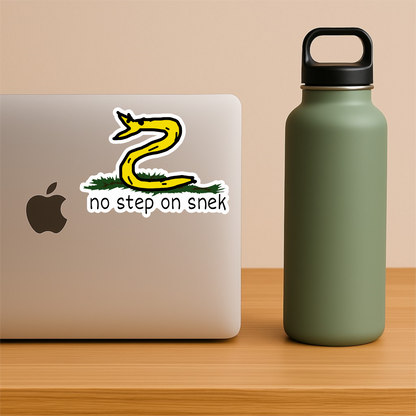 No Step On Snek Sticker – Funny Vinyl Decal, Sarcastic & Waterproof