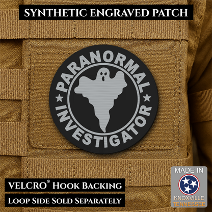 Paranormal Investigator Funny Morale Patch, 3" Round | Made in USA | VELCRO® Brand Hook Backing