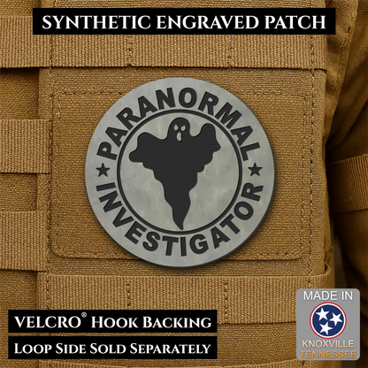Paranormal Investigator Funny Morale Patch, 3" Round | Made in USA | VELCRO® Brand Hook Backing