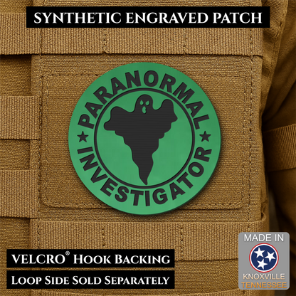 Paranormal Investigator Funny Morale Patch, 3" Round | Made in USA | VELCRO® Brand Hook Backing