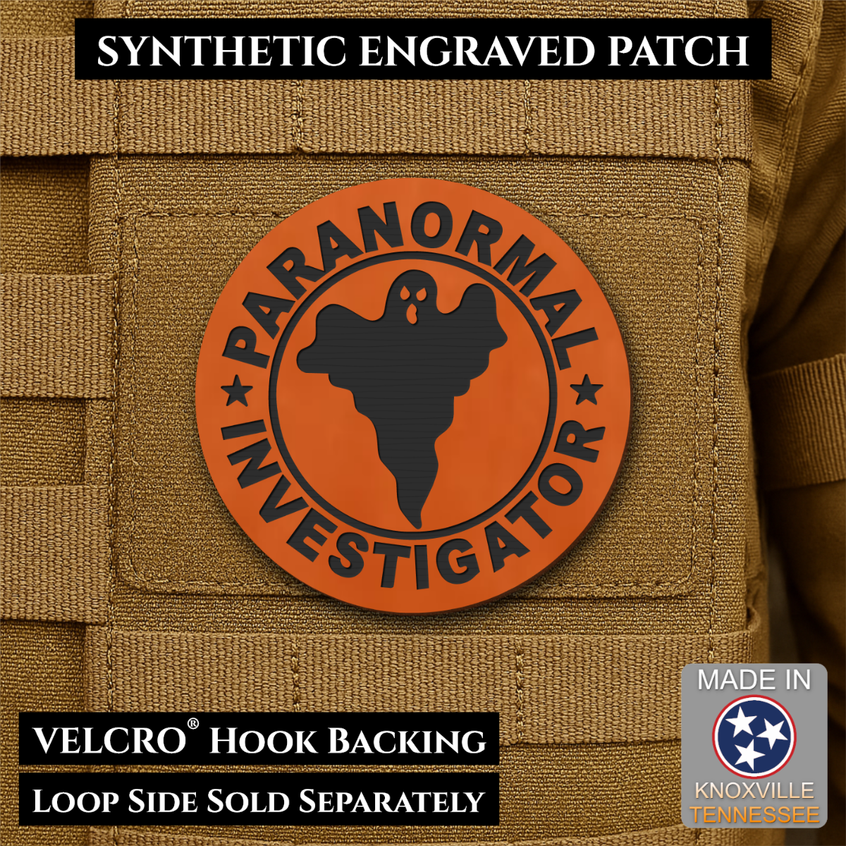 Paranormal Investigator Funny Morale Patch, 3" Round | Made in USA | VELCRO® Brand Hook Backing