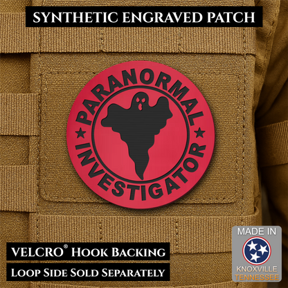 Paranormal Investigator Funny Morale Patch, 3" Round | Made in USA | VELCRO® Brand Hook Backing
