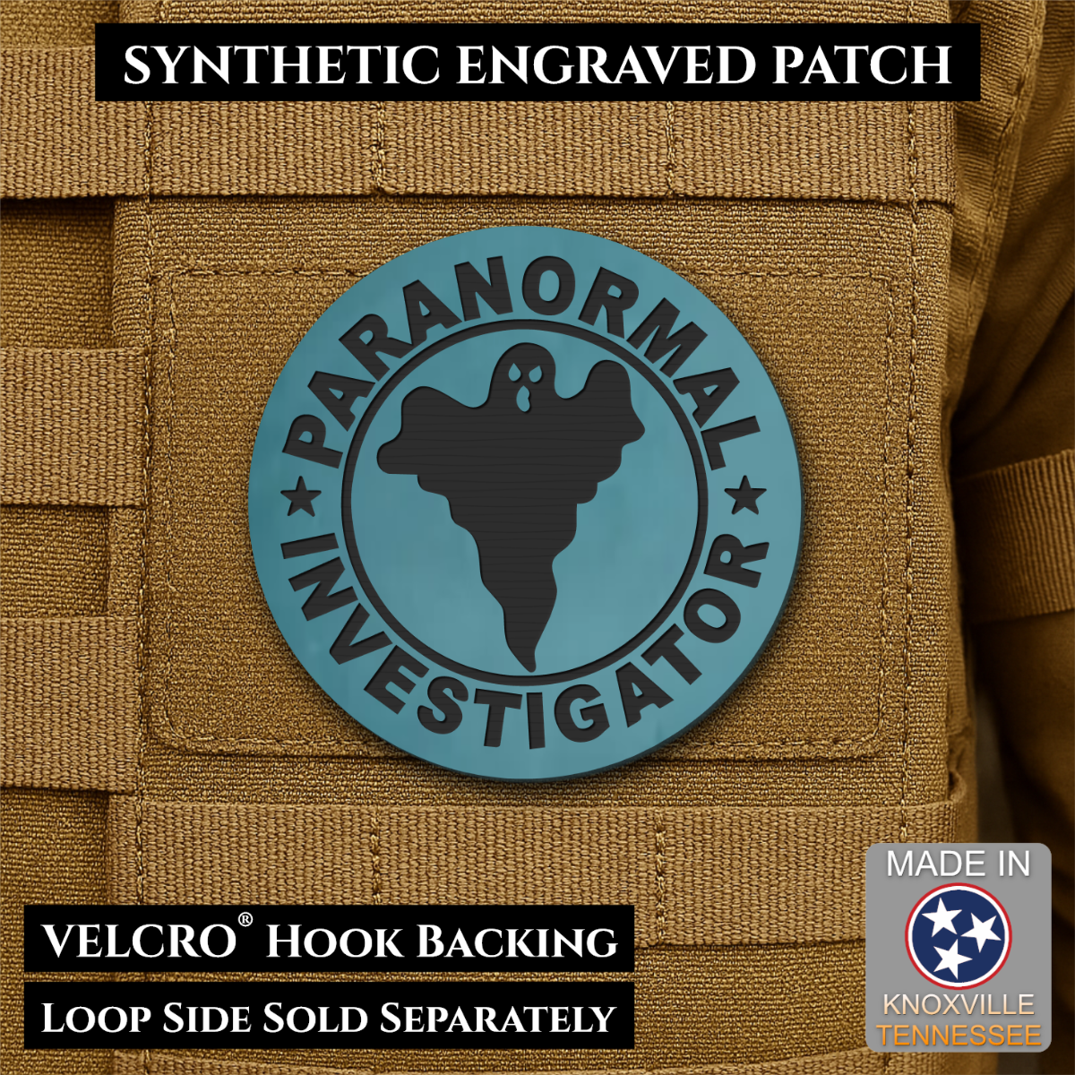 Paranormal Investigator Funny Morale Patch, 3" Round | Made in USA | VELCRO® Brand Hook Backing