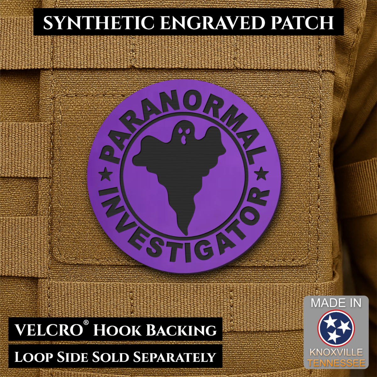 Paranormal Investigator Funny Morale Patch, 3" Round | Made in USA | VELCRO® Brand Hook Backing