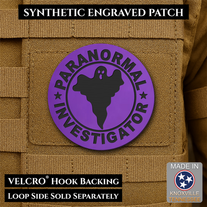 Paranormal Investigator Funny Morale Patch, 3" Round | Made in USA | VELCRO® Brand Hook Backing