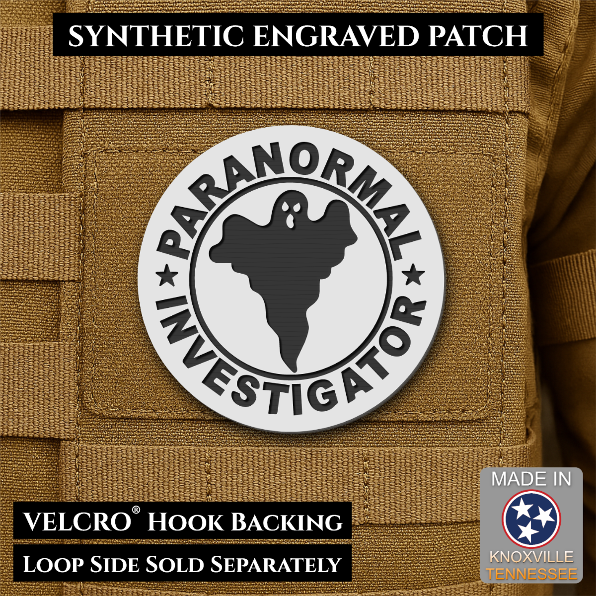 Paranormal Investigator Funny Morale Patch, 3" Round | Made in USA | VELCRO® Brand Hook Backing