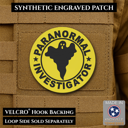 Paranormal Investigator Funny Morale Patch, 3" Round | Made in USA | VELCRO® Brand Hook Backing