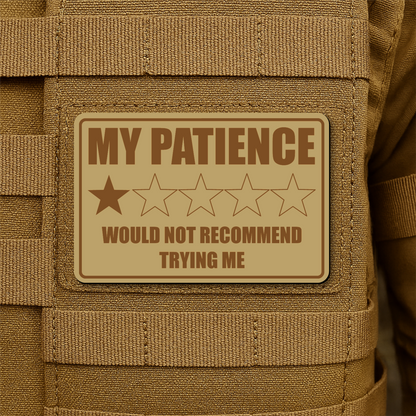 My Patience Is Thin Morale Patch 2"x3" Hook & Loop | Made in USA