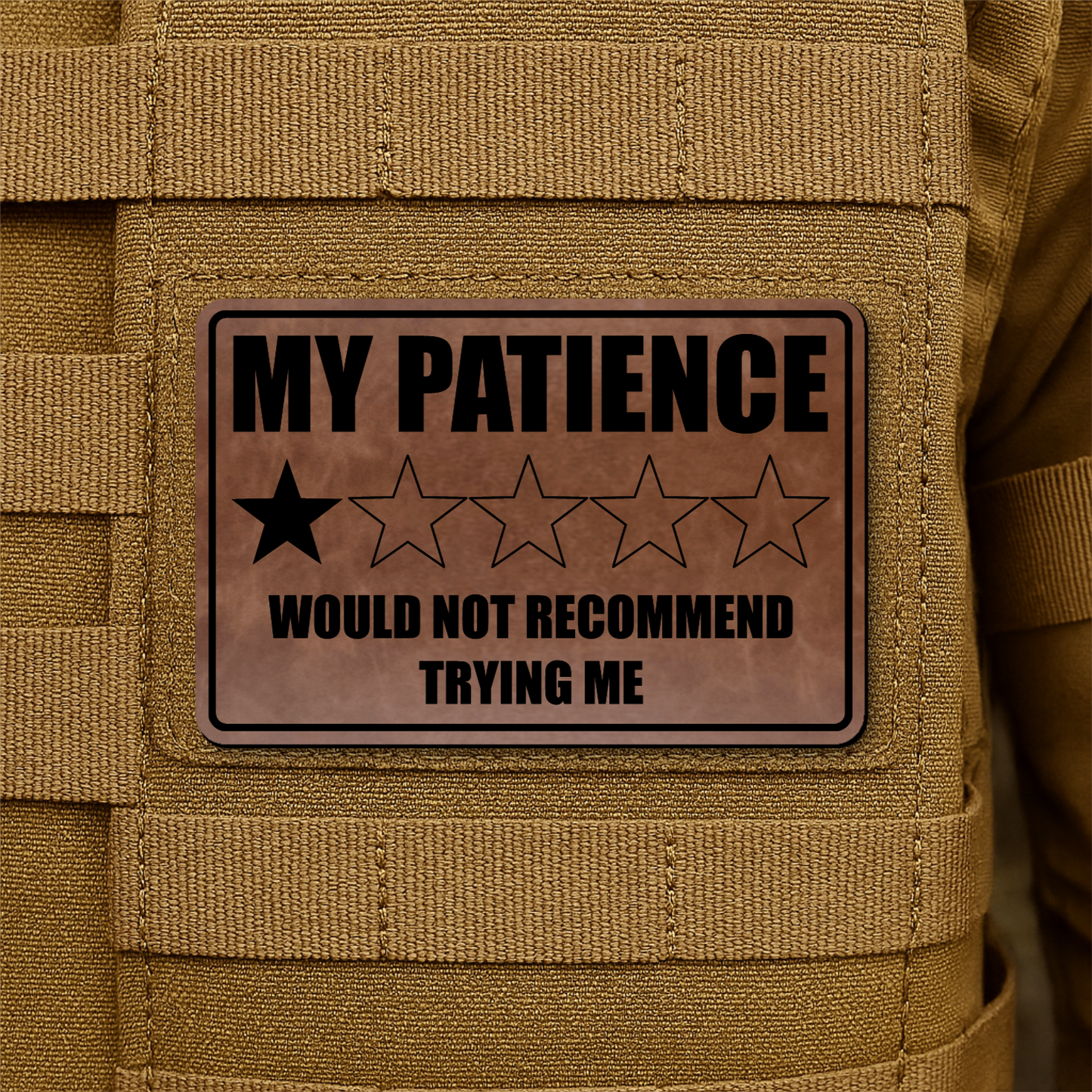 My Patience Is Thin Morale Patch 2"x3" Hook & Loop | Made in USA