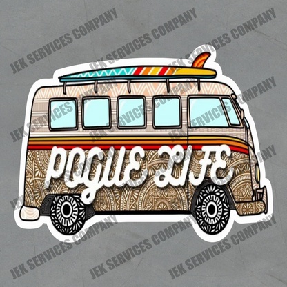 Pogue Life Bus Sticker – Outer Banks Vinyl Decal, Waterproof Beach Vibes