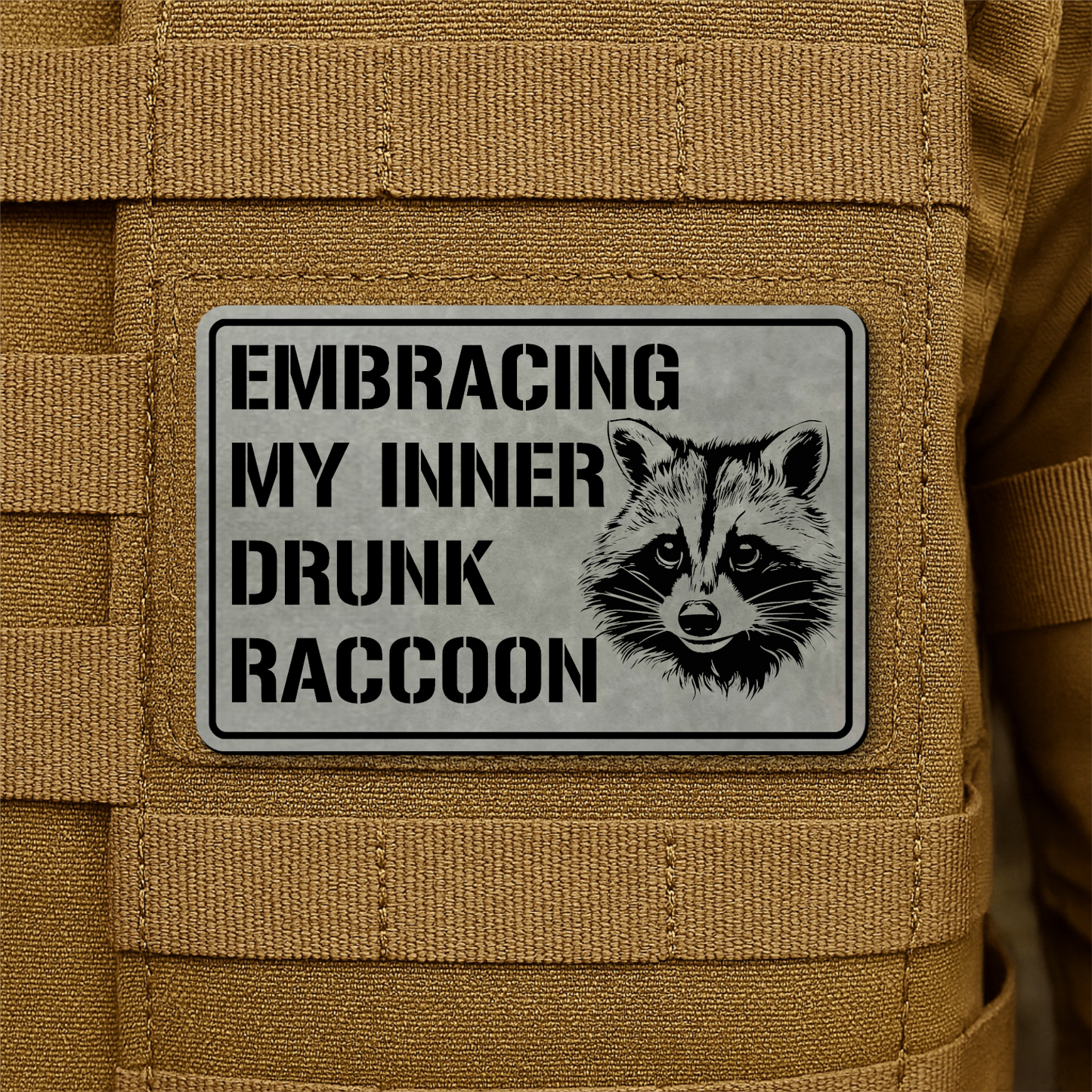 Inner Drunk Raccoon Morale Patch 2"x3" Hook & Loop | Made in USA