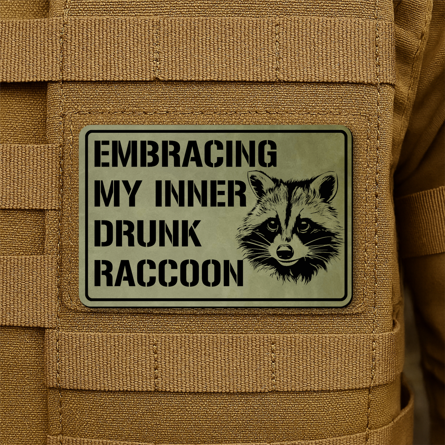 Inner Drunk Raccoon Morale Patch 2"x3" Hook & Loop | Made in USA