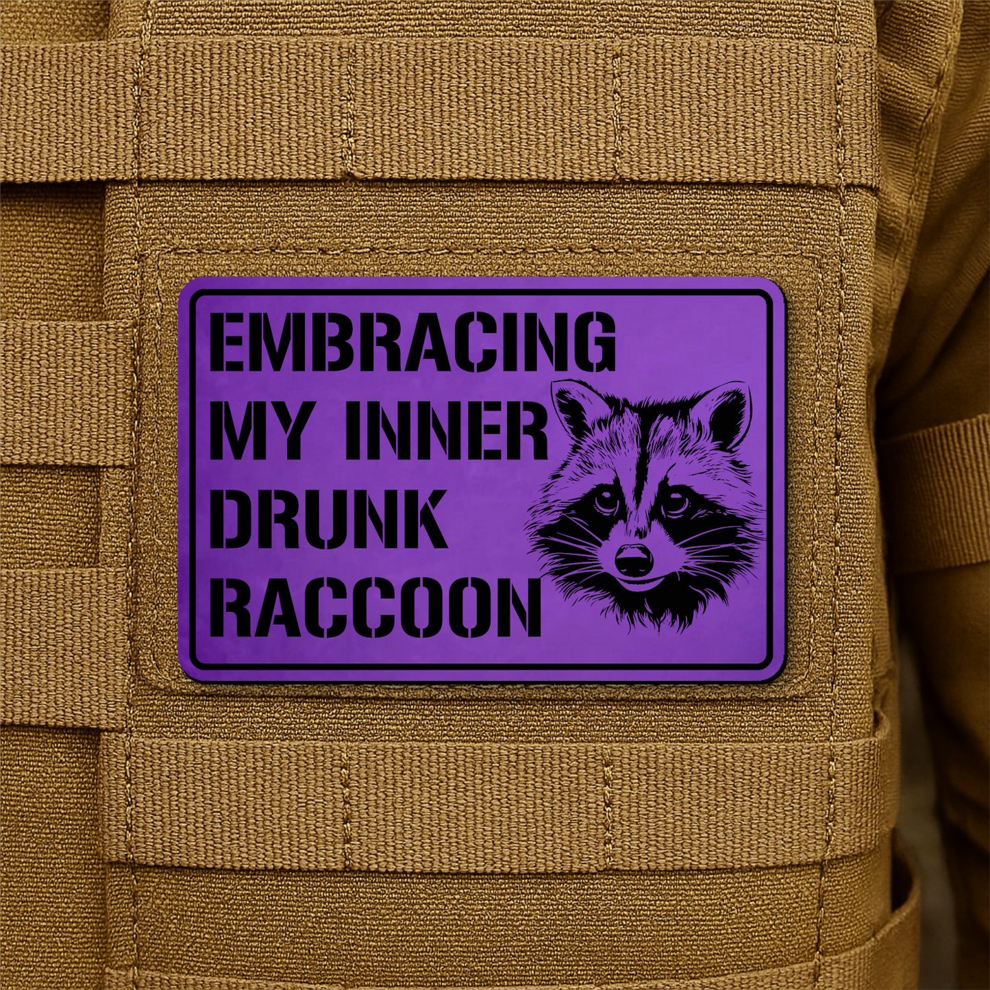 Inner Drunk Raccoon Morale Patch 2"x3" Hook & Loop | Made in USA