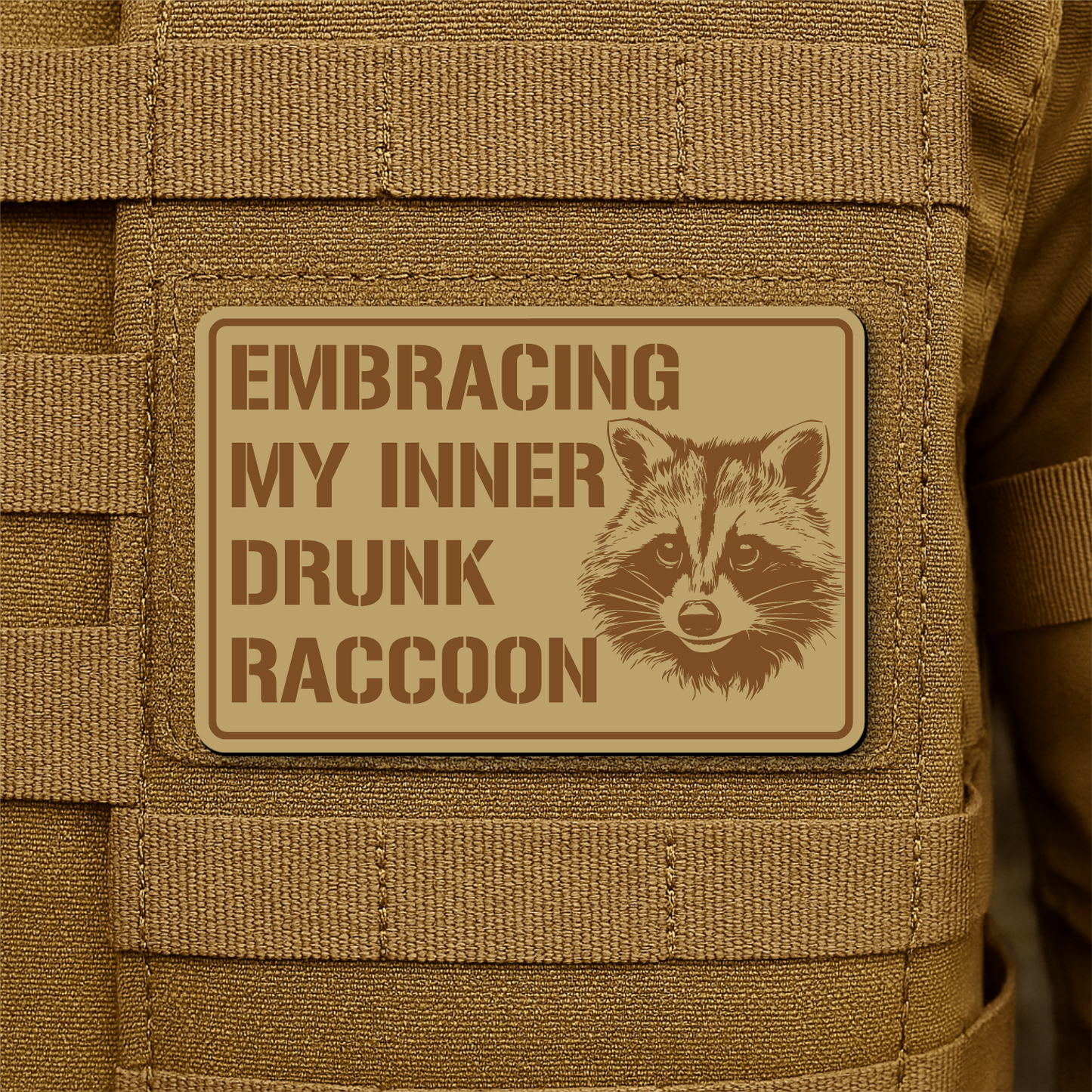 Inner Drunk Raccoon Morale Patch 2"x3" Hook & Loop | Made in USA