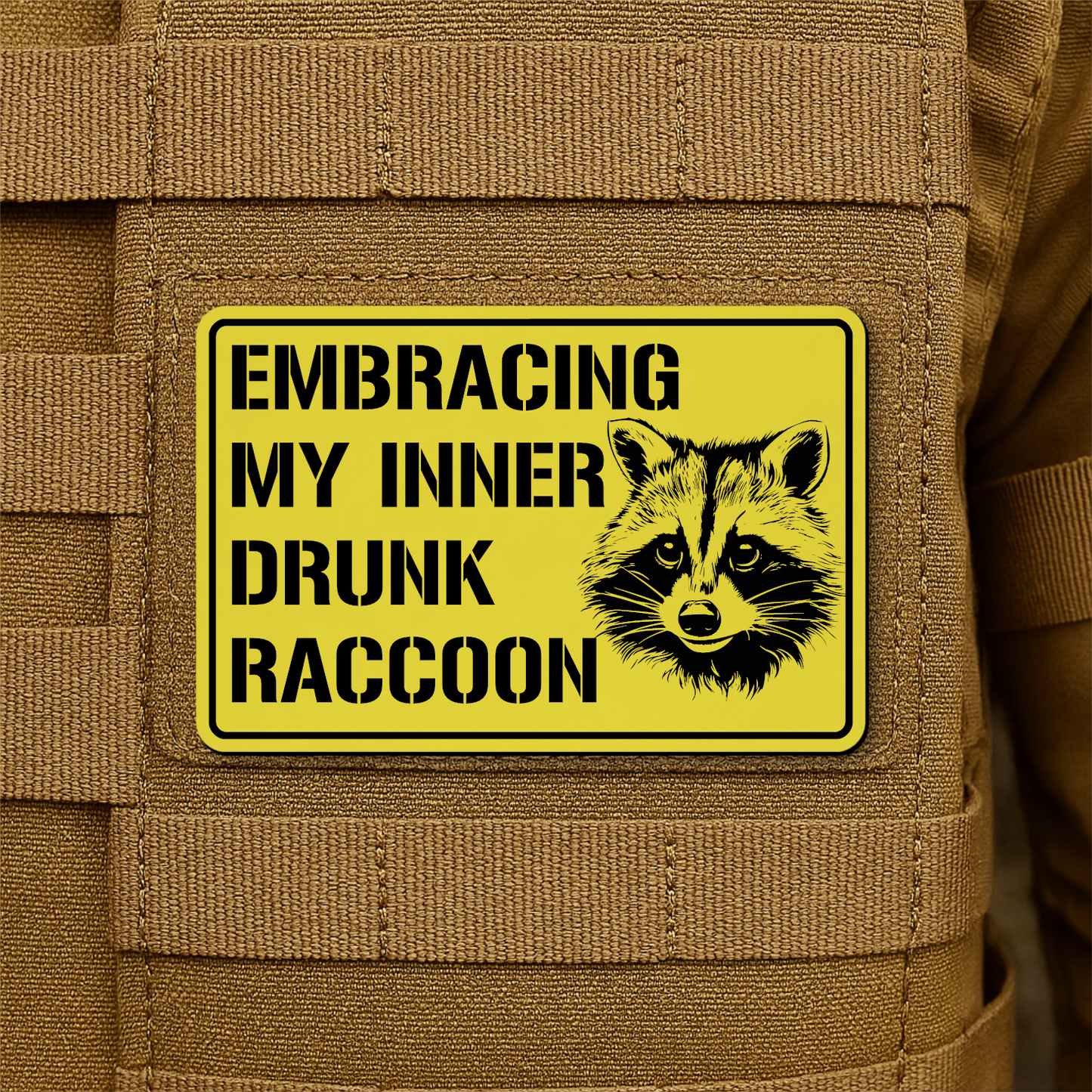 Inner Drunk Raccoon Morale Patch 2"x3" Hook & Loop | Made in USA