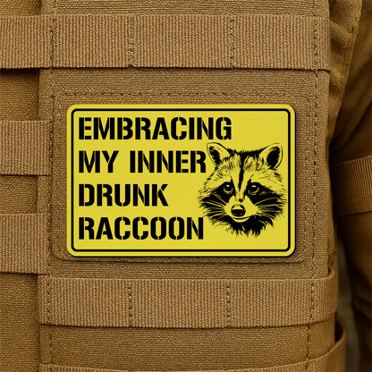 Inner Drunk Raccoon Morale Patch 2"x3" Hook & Loop | Made in USA