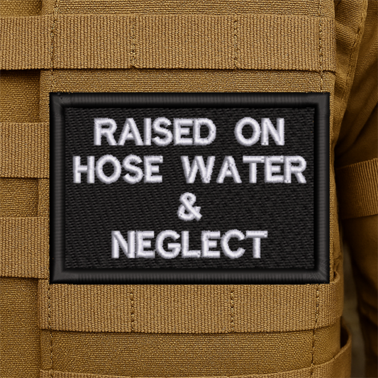 Raised on Neglect Funny Embroidered Morale Patch