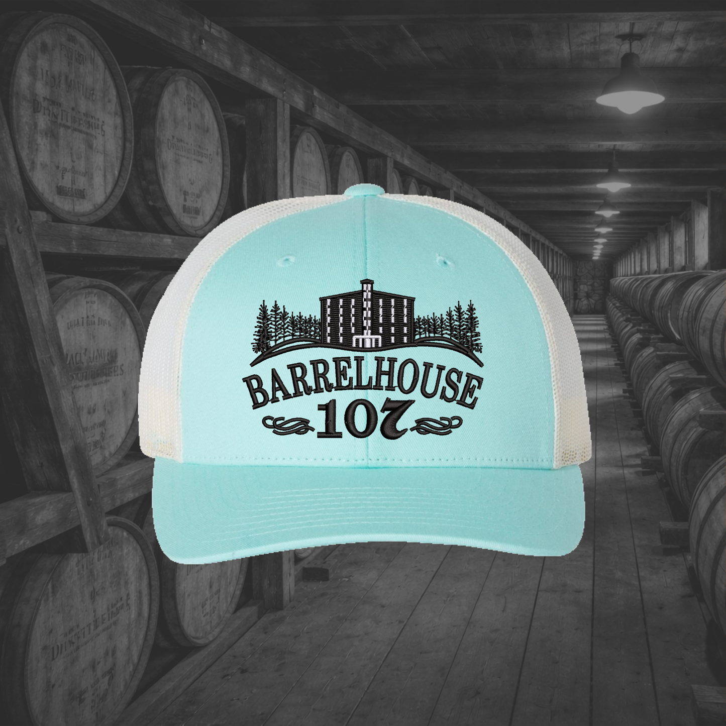Barrelhouse 107 Embroidered Caps, Multiple Hat Color Options