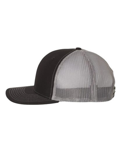Black and gray mesh cap on a white background