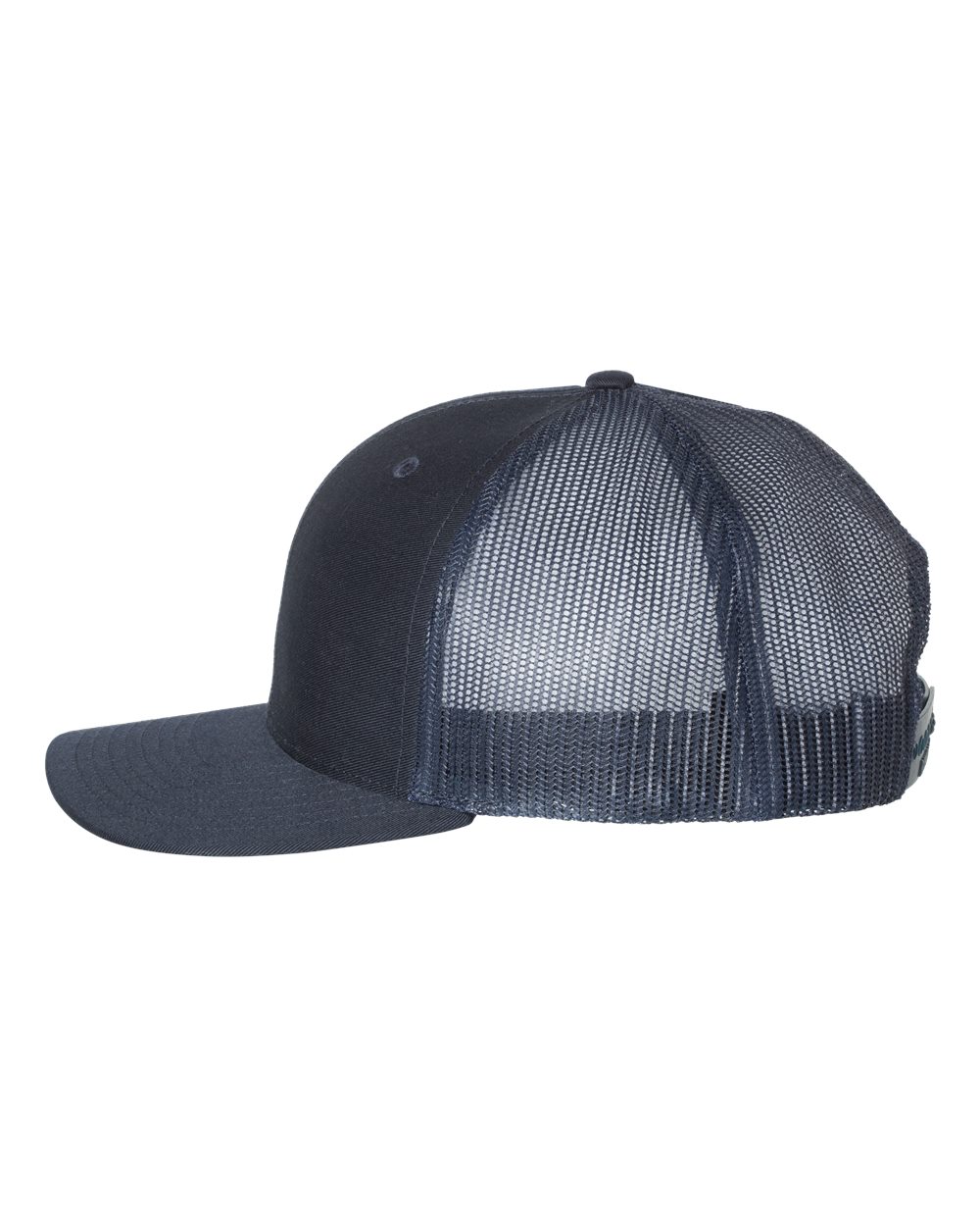 Navy blue mesh cap on a white background