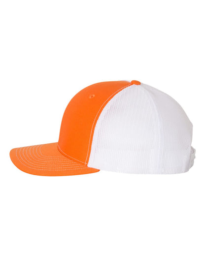 Orange and white cap on a white background