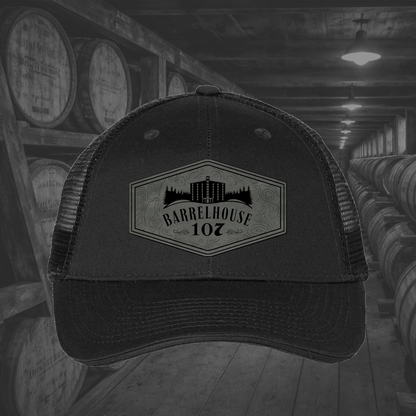 Barrelhouse 107 Engraved Leather Patch Hats