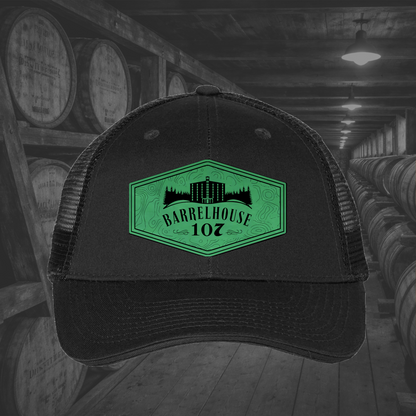 Barrelhouse 107 Engraved Leather Patch Hats