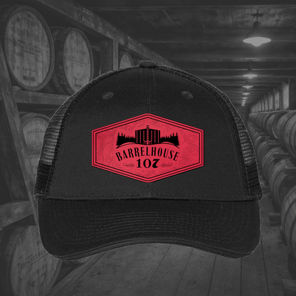 Barrelhouse 107 Engraved Leather Patch Hats
