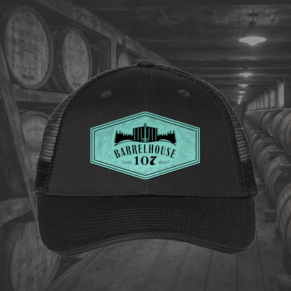 Barrelhouse 107 Engraved Leather Patch Hats