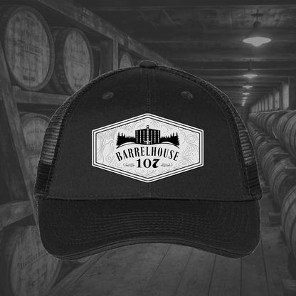Barrelhouse 107 Engraved Leather Patch Hats