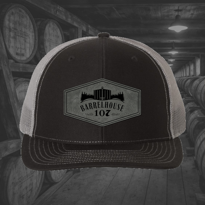 Barrelhouse 107 Engraved Leather Patch Hats