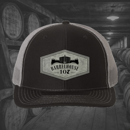 Barrelhouse 107 Engraved Leather Patch Hats