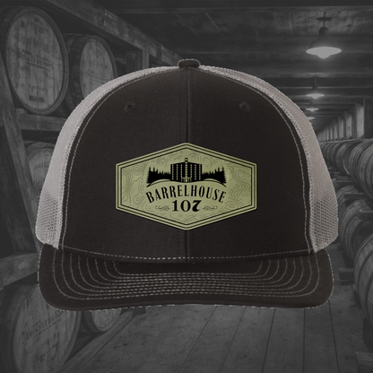 Barrelhouse 107 Engraved Leather Patch Hats