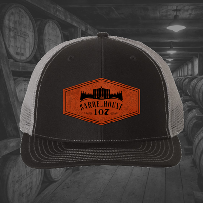 Barrelhouse 107 Engraved Leather Patch Hats