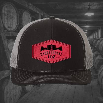 Barrelhouse 107 Engraved Leather Patch Hats