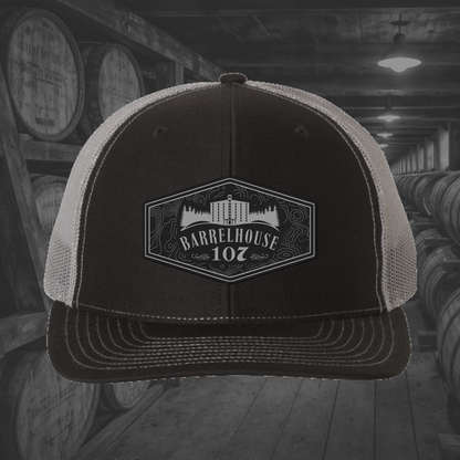 Barrelhouse 107 Engraved Leather Patch Hats