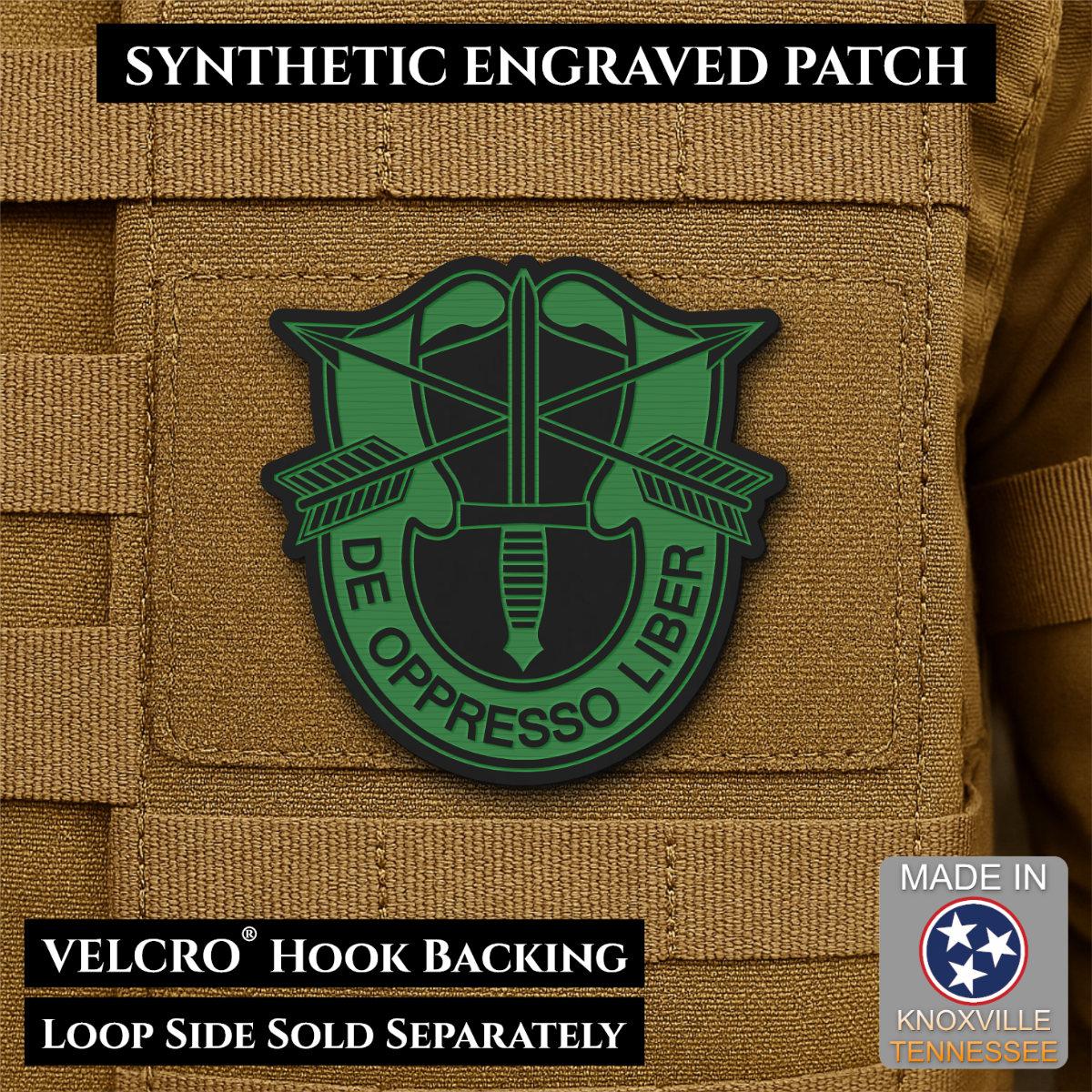 Army Special Forces Unit Crest Morale Patch, 2.5" | Made in USA | VELCRO® Brand Hook Backing