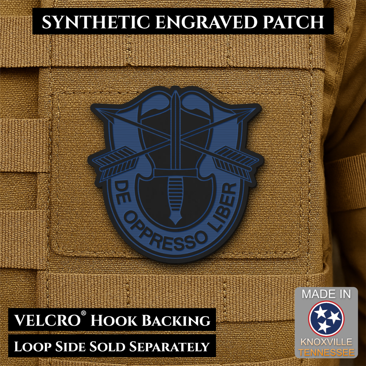 Army Special Forces Unit Crest Morale Patch, 2.5" | Made in USA | VELCRO® Brand Hook Backing