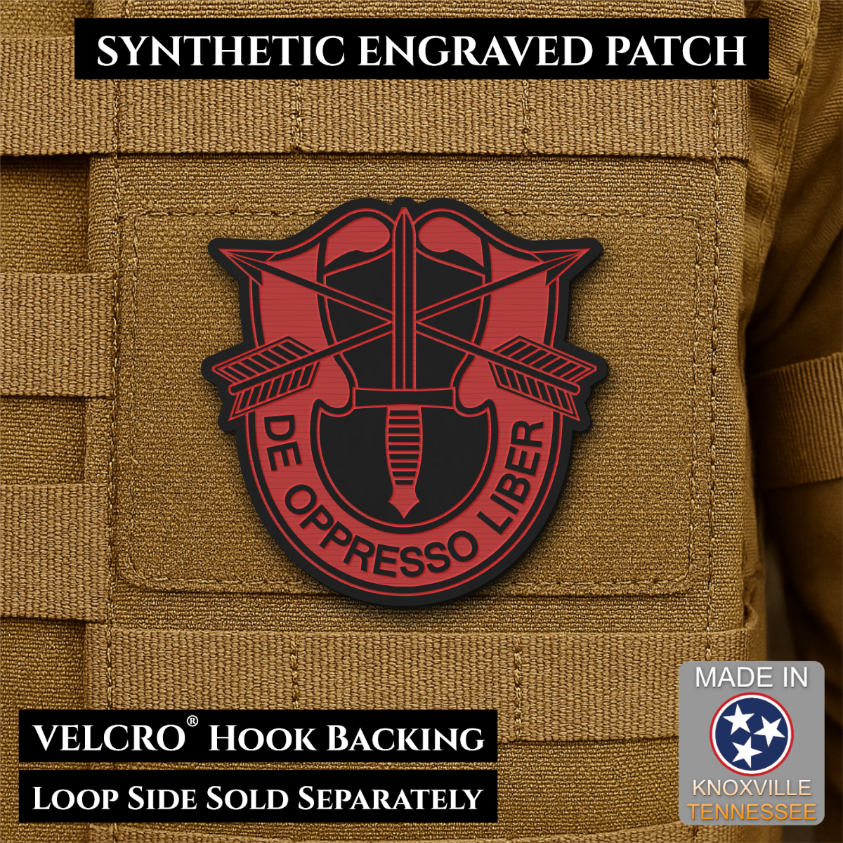 Army Special Forces Unit Crest Morale Patch, 2.5" | Made in USA | VELCRO® Brand Hook Backing