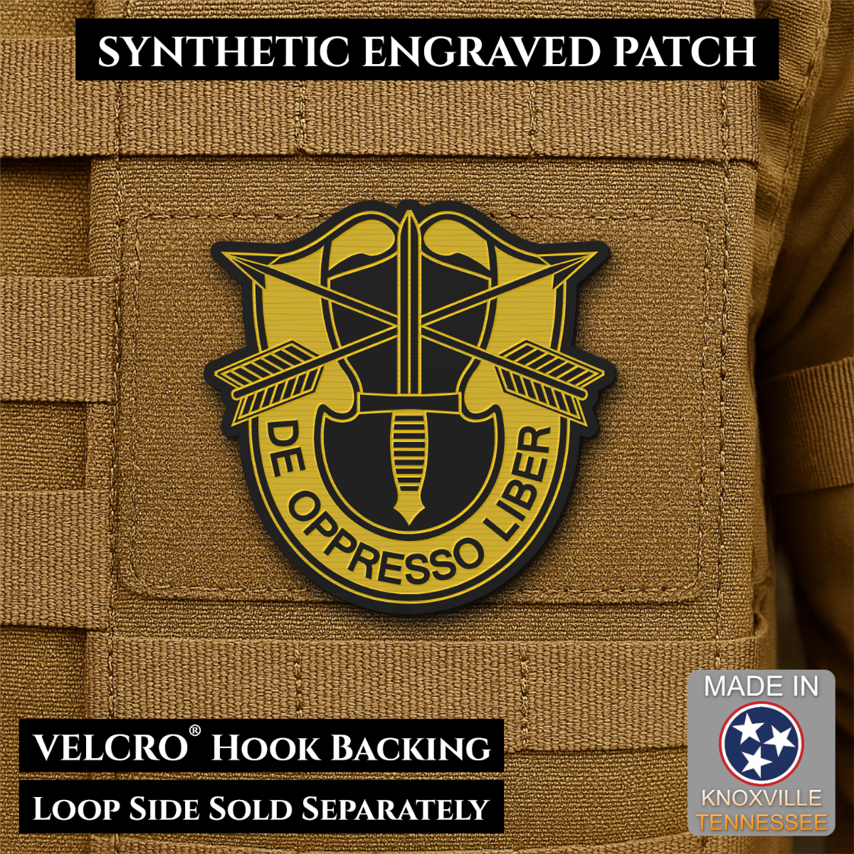 Army Special Forces Unit Crest Morale Patch, 2.5" | Made in USA | VELCRO® Brand Hook Backing