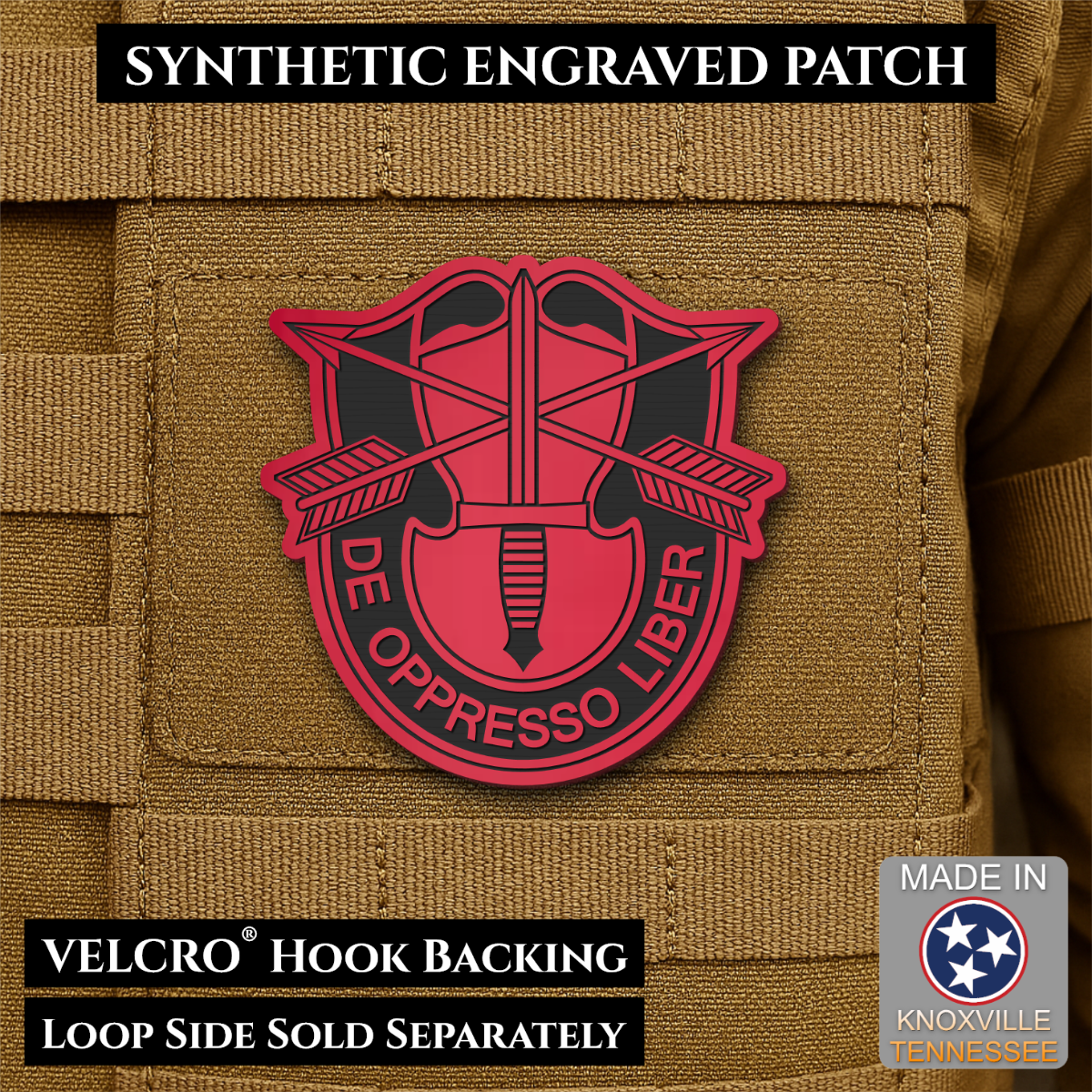 Army Special Forces Unit Crest Morale Patch, 2.5" | Made in USA | VELCRO® Brand Hook Backing
