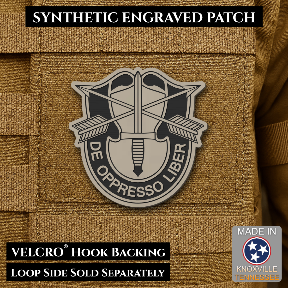Army Special Forces Unit Crest Morale Patch, 2.5" | Made in USA | VELCRO® Brand Hook Backing