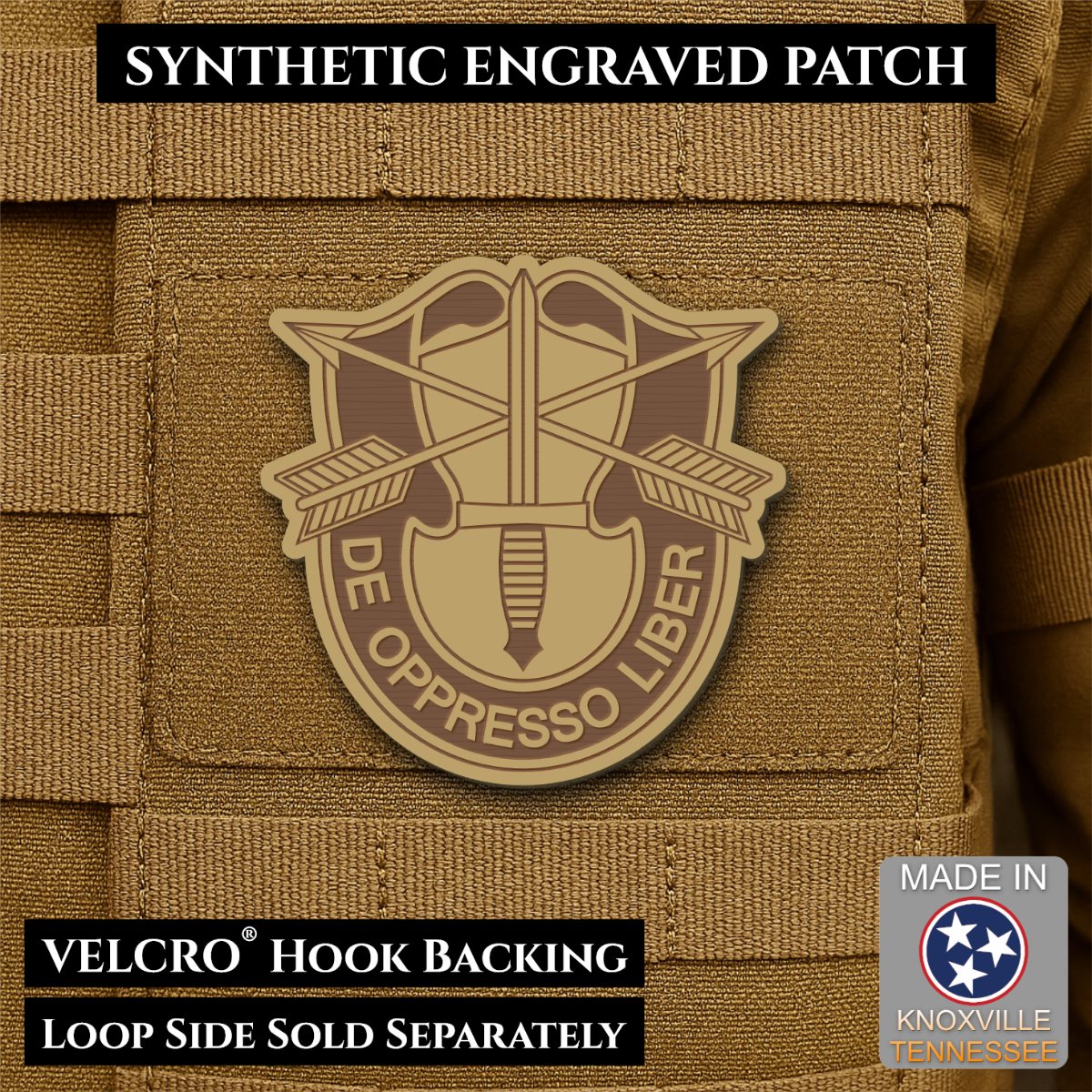 Army Special Forces Unit Crest Morale Patch, 2.5" | Made in USA | VELCRO® Brand Hook Backing