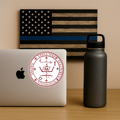 Saint Michael Archangel Sticker – Religious Vinyl Decal, Waterproof Catholic