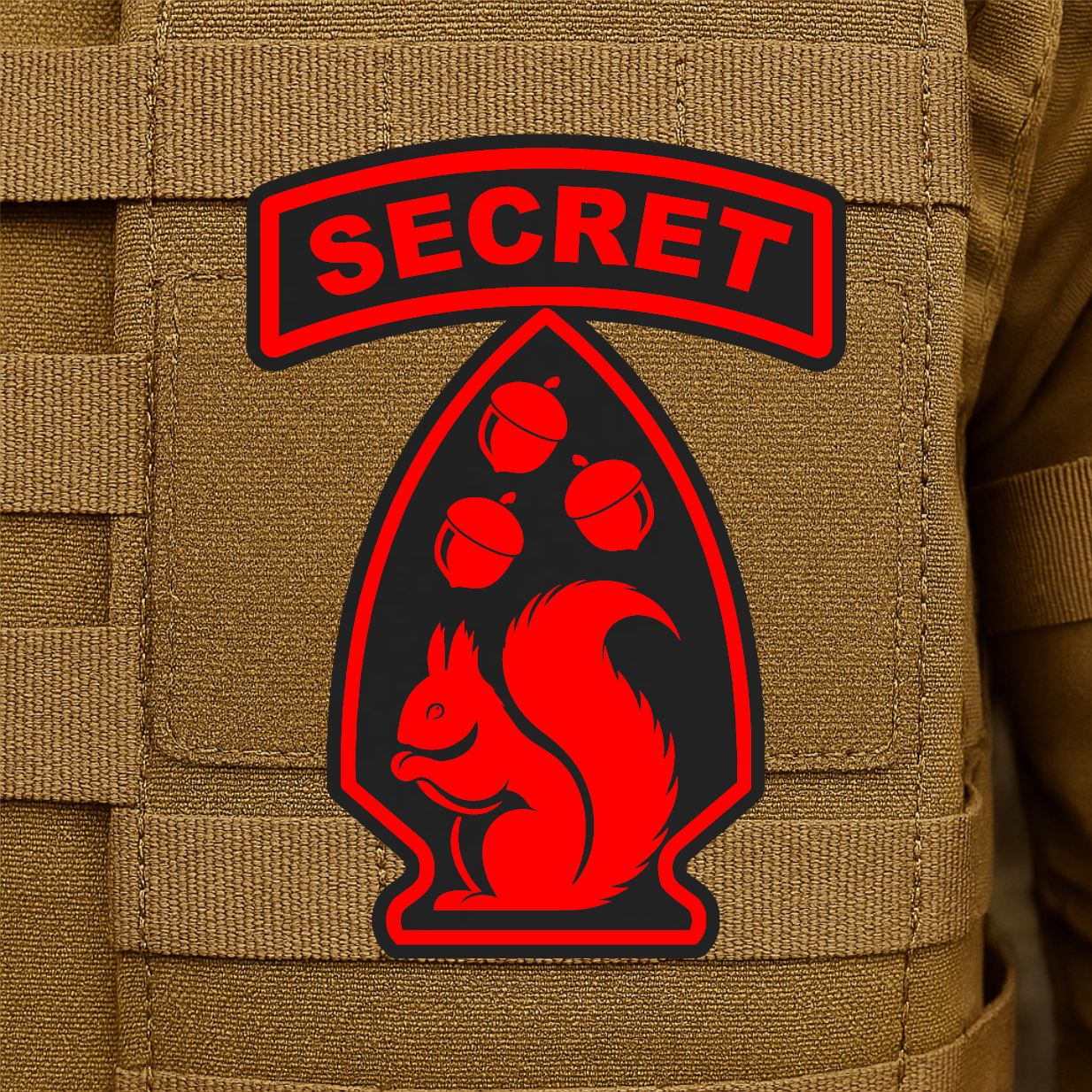 Secret Squirrel Division Engraved Morale Patch – 2.2" x 3” Hook & Loop Tactical Patch | Made in USA